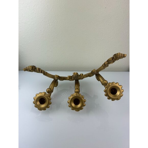 Triple Plastic Gold Candle Curved Wall Sconce MCM Homco USA Hollywood Regency - Picture 11 of 16